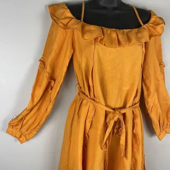 Marissa Webb Linen Womans Dress Sz 4 Colorful Beachy Coquette - Picture 3 of 9